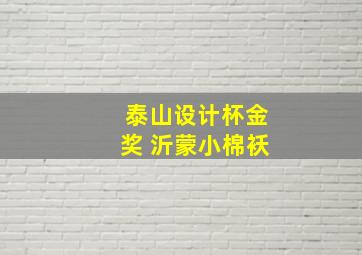 泰山设计杯金奖 沂蒙小棉袄